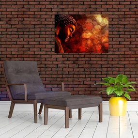 Obraz - Budda w odcieniach czerwieni (70x50 cm)