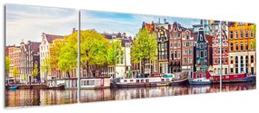 Obraz - Tańczące domy, Amsterdam (170x50 cm)