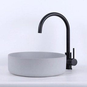 Umywalka betonowa nablatowa okrągła bez otworu na baterię 36 cm KLARO Stone : Kolor - Ciemny szary