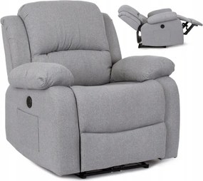 Fotel Masujący BONO 2 Elektryczny Rozkładany z Podnóżkiem Szary Nowoczesny