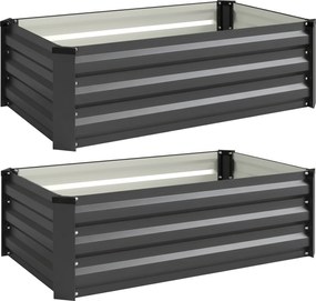 Outsunny Wysoka grządka do ogrodu, ziołowy, odporna na warunki atmosferyczne, otwarta podstawa, 100 x 60 x 30 cm, Dunkelgrau