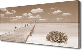 Obraz na płótnie Nadmorski Most o Poranku