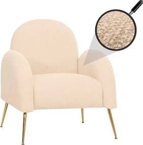 Fotel wypoczynkowy MCW-N69,  kremowo-biały