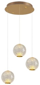 Żyrandol LED na lince CREMONA 3xLED/5W/230V 3000K złoty