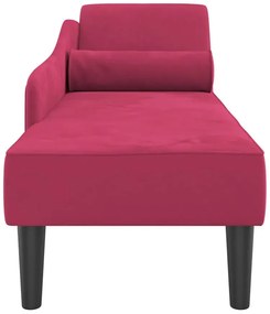 Bordowy leżanka szezlong na drewnianych nóżkach K9-L15