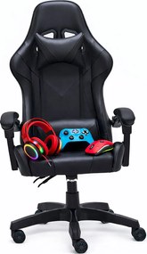 Czarne obrotowe krzesło gamingowe T5-W42