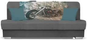 Szara wersalka z funkcja spania motor - Piovia 8X
