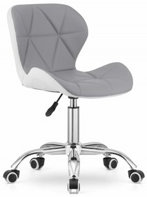 Krzesło biurowe AVOLA z ekoskóry, szaro-białe