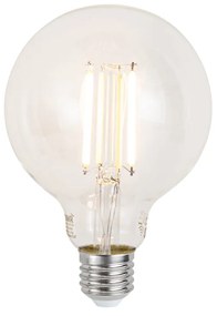 Inteligentna lampa wisząca czarna z mosiądzem i bursztynowym szkłem z WiFi G95 - ZuzannaDesignerski Oswietlenie wewnetrzne