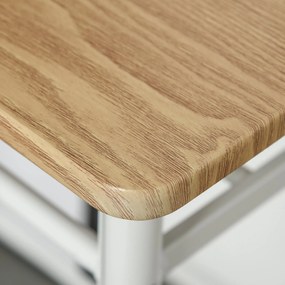 HOMCOM Zestaw barowy stół z drewnianym blatem i białe hokery nowoczesny do kuchni | Aosom PL