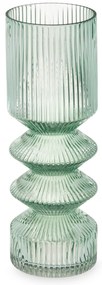 Szklany wazon tuba ryflowane szkło, 8 x 23 cm