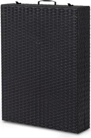 Leżak ogrodowy, składany Montero - regulowane oparcie, czarny