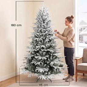 HOMCOM Choinka obsypana śniegiem 180 cm z 1920 igiełkami, system składania, sztuczna, pełna | Aosom PL