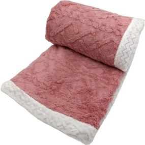 Kocyk z owczej skóry Island różowy, 150 x 200 cm