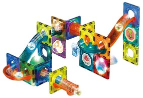 Woopie klocki magnetyczne tor kulkowy świetlny 49 el.