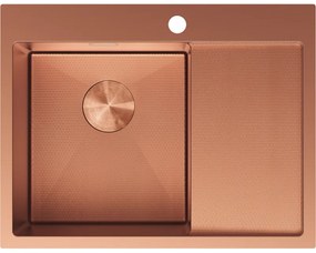 Mexen Exar zlewozmywak stalowy 1-komorowy z ociekaczem lewy 620 x 480 mm, miedź HC - 6431621005L-65HC