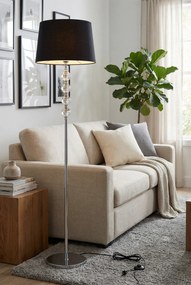 Czarna stojąca lampa podłogowa w stylu glamour 3X EX03 R2-H03