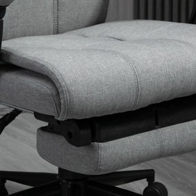 Vinsetto Fotel biurowy z podnóżkiem szary ergonomiczny regulowany 66x70x124 cm | Aosom PL