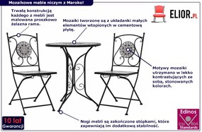 3-cz. ceramiczny, szary zestaw mebli bistro – Ovez