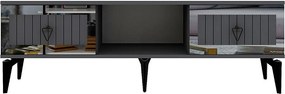 Stojak pod TV – 150 cm – Antracyt i srebro – Drewno