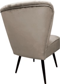 Fotel PRL tkanina Welur nogi metalowe : Kolor nogi - Czarna stożek, Kolor tkaniny - VELVET - MG09