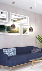 Srebrnoszara lampa wisząca - B0-T95