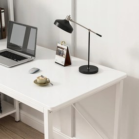 Nowoczesne białe biurko w stylu loftowym z półką – 120 x 55 x 110 cm