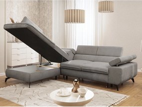 Jasnoszary narożnik z tkaniny szenilowej (lewostronny/w kształcie litery L) Marbeya – Ropez