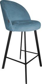 Hoker TRIX krzesło barowe tkanina Welur podstawa metalowa : Kolor nogi - Czarna profil, Kolor tkaniny - VELVET - MG33, Typ siedziska - Siedzisko stałe