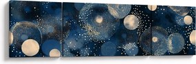 Obraz - Niebiesko-złote pierścienie (170x50 cm)