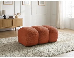 Ceglasty podnóżek z materiału bouclé Hippolyte – Bobochic Paris