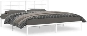Białe metalowe łóżko małżeńskie 200x200 cm E1-B21