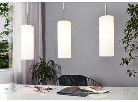 Lampa wisząca w biało-srebrnym kolorze ze szklanym kloszem TROY 3 – EGLO