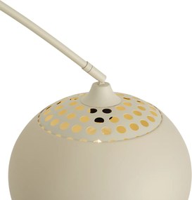 Nowoczesna Lampa Łukowa Beżowa z Marmurową Podstawą - XXL