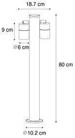 Zewnetrzna Stojąca lampa ogrodowa czarna 80 cm IP44 regulowana 2-światłowa - DuoDesignerski Oswietlenie zewnetrzne