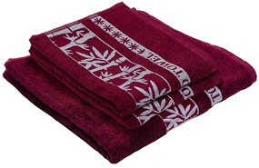 1x bordowy ręcznik kąpielowy BAMBOO + 2x bordowy ręcznik BAMBOO