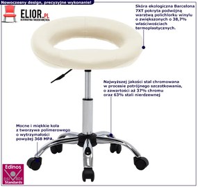 Fotel obrotowy bez oparcia kremowy G5-E22