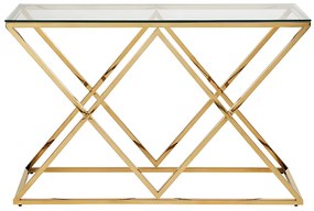 Konsola CHARLOTTE marki Pascal Morabito – szkło hartowane i stal – kolor złoty