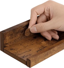 Zestaw 3 szt. półek ściennych TAYLOR 38x10 cm, rustykalny brązowy