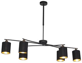 Inteligentna lampa wisząca czarna regulowana w komplecie z 6 żarówkami Wi-Fi B35 - Lofty Nowoczesny Oswietlenie wewnetrzne