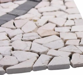 Mozaika marmurowa, motyw Słońca, 90 x 90 cm.