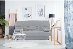 Sofa rozkładana 3-osobowa w jasnoszarym kolorze - Sofa tapicerowana - Wymiary: 190 x 92 cm