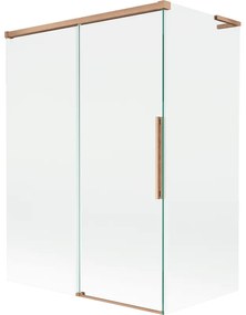 Mexen Rox L parawan nawannowy 2-skrzydłowy rozsuwany 120 + 70 x 150 cm, transparent, miedź szczotkowana - 8C9L-120-070-65-00