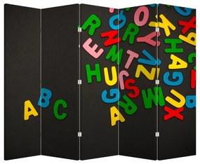Parawan - Kolorowe litery (210x170 cm)