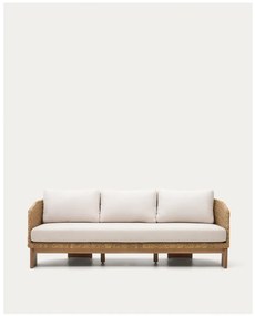 Beżowo-naturalny sofa ogrodowa z imitacji rattanu Xoriguer – Kave Home