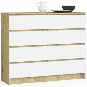 Skandynawska Komoda Do Salonu Dąb Artisan + Biały W6-A11