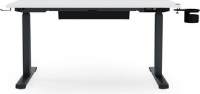Biurko elektryczne z regulacją wysokości ergonomiczne antracytowo-białe, 1200x600 mm: ARIA