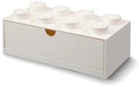 Biała skrzynka na biurko z szufladą Brick - LEGO®