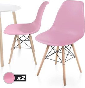 Zestaw krzeseł do jadalni z plastikowym siedziskiem, 2 sztuk