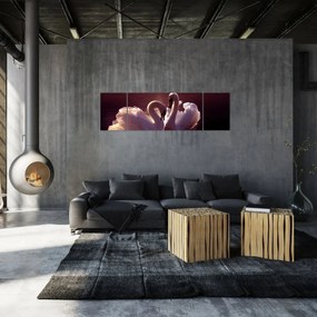 Obraz - Łabędzie na jeziorze (170x50 cm)